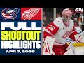 Columbus Blue Jackets at Detroit Red Wings | FULL Shootout Highlights - April 7, 2026