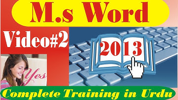Ms Word 2013 Complete training in urdu  step by step Video 2