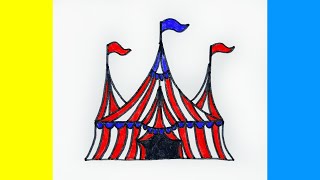 картинка: Як намалювати цирк How to draw a circus