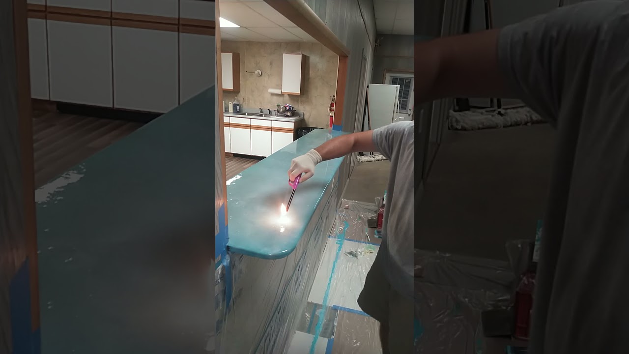 EBAAS serving counter resurface pt 4- clear coat