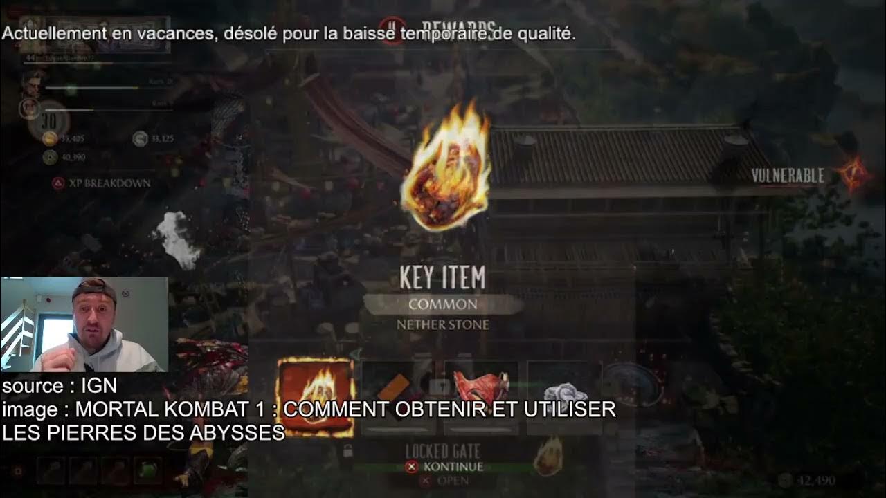 Mortal kombat 1 comment obtenir et utiliser la pierre du nether youtube