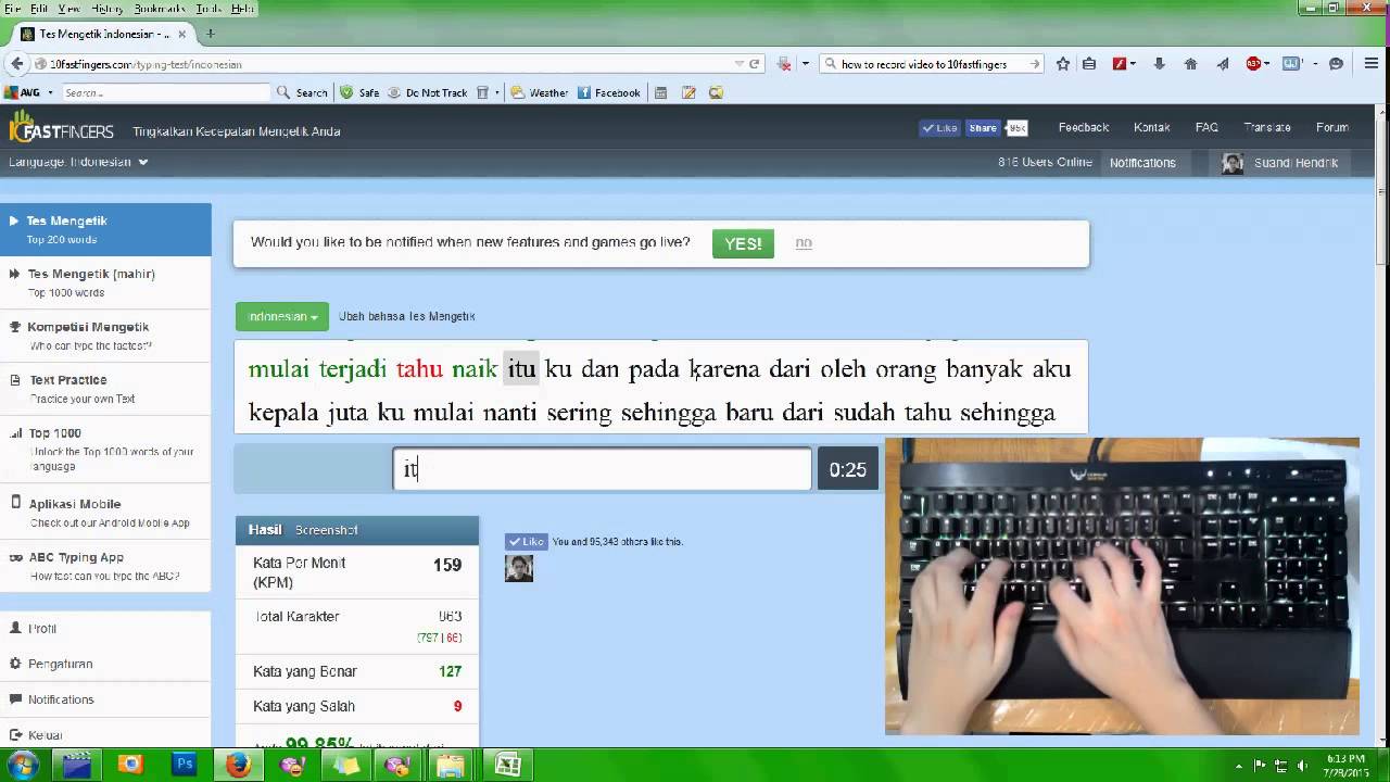 Typing Practice (Fast Typing Indonesia 10FF) - YouTube