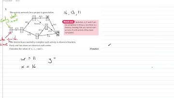 Critical Path Analysis - Early and Late Event Times