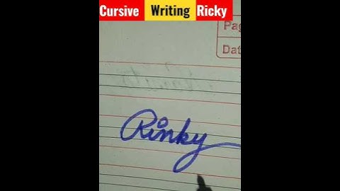 cursive writing rincky #short नाम रिंकी का