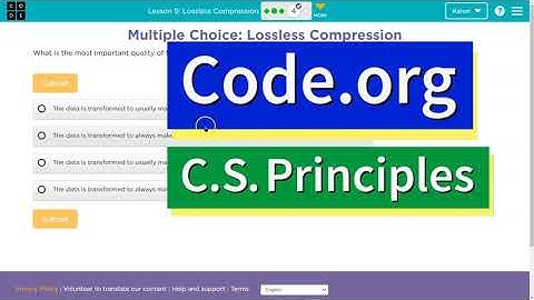 Code.org Lesson 9.2 Lossless Compression | Tutorial with Answer | Unit 1 CS Principles