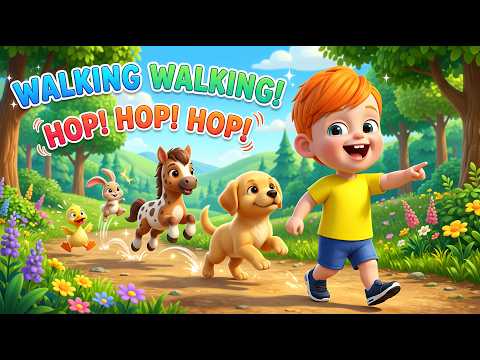 Walking Walking Song - Nursery Rhymes & Songs for Kids |@BuBufun