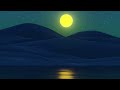 Animated moon shining over water screensaver with relaxing music 4k motion background free download