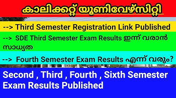 Calicut University SDE Third Semester Result updates and more in malayalam