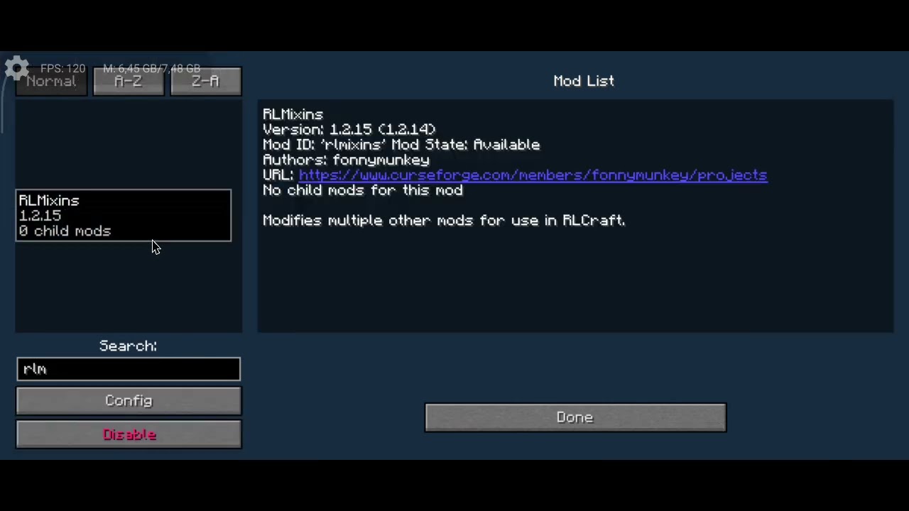 chunk animator [xray animation] rlcraft fix