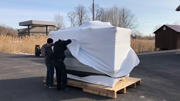 NEW Haas CNC mill unloading / unwrapping video