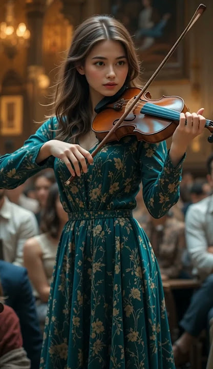 a beautiful girl playing the violin