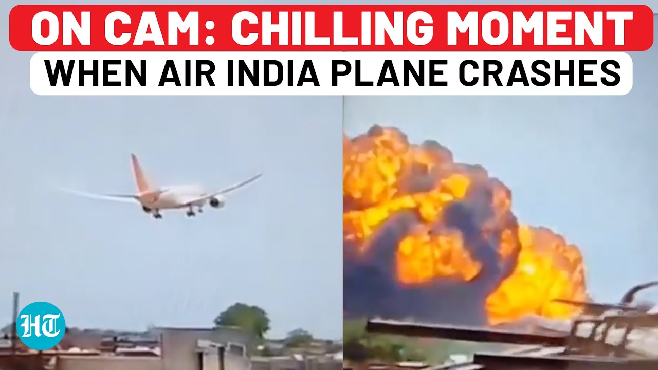 On Camera: Chilling Moment When Ill-Fated Air India Plane With 242 Onboard Crashes In Ahmedabad