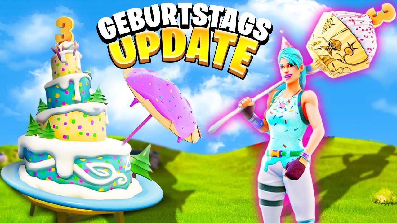 Das Grosse Geburtstags Update Gratis Items Skin Kuchen Leaks Fortnite Season 4 Deutsch Youtube