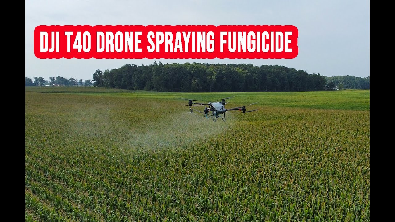 DJI T40 Drone Spraying Fungicide YouTube