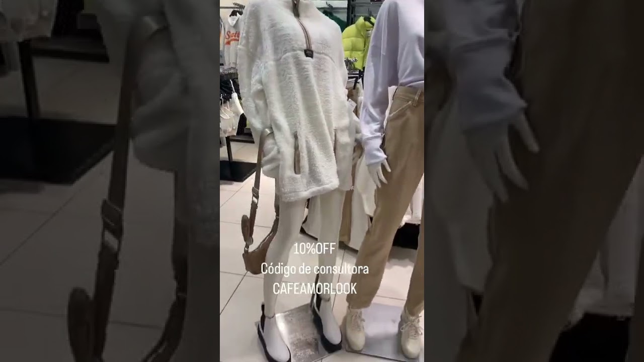 Manequim C&A: casaco de sherpa é tendência! Usado como vestido: muito estilo!