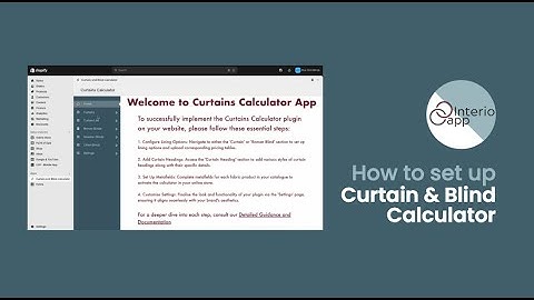 Curtain and Blind eCommerce Calculator Set up for the Shopify