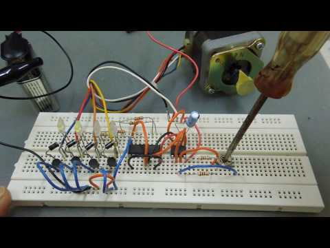 Run A Unipolar Stepper Motor With Simple Decade Counter 4017 And 555 Timer.