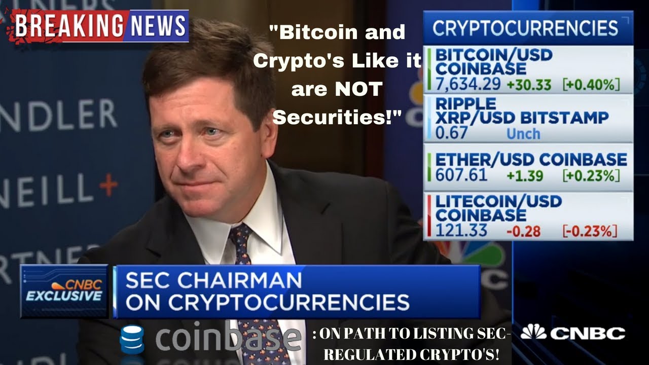 SEC: Bitcoin Is Not A Security, ICO's Are. / Coinbase on Path to Listing Sec-Regulated Crypto's.