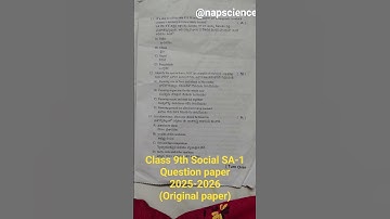 Class 9th Social SA-1 question paper 2025-2026#exam #social #9th#9thhistory