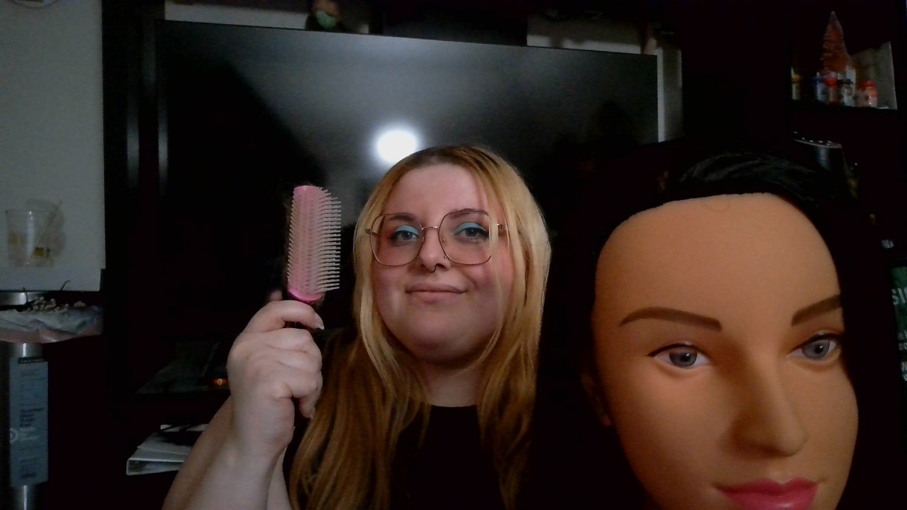 Girl in Class Plays with Your Hair ASMR (hair brushing, whispering, gossiping, tapping)