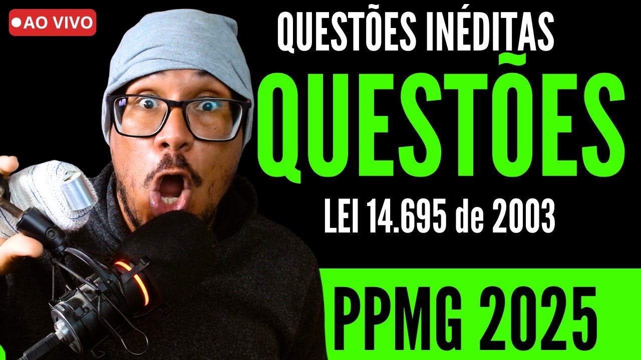 🚨 PPMG 2025 - QUESTÕES LEI 14.695/03 NO PADRÃO DA BANCA AOCP  - LEGISLAÇÃO ESPECIAL