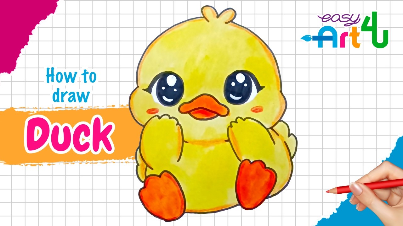How To Draw A Cartoon Duck By Dawn With Images Easy