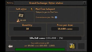 Who is buying Mort'ton Teleports on the Grand Exchange?