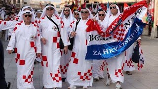 مشجعين كرواتيا تحتفل باللباس العربي القطري       |كأس العالم|