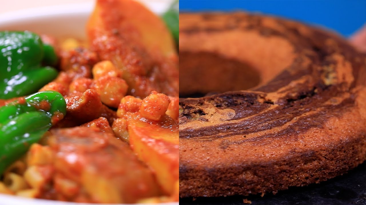 Pâte tunisienne à la viande d'agneau, Cake marbré - Koujinetna Haka S3 EP 20