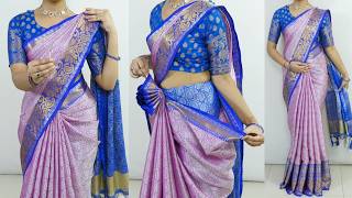 Heavy Silk Saree D Tutorial For Wedding Guests Slim Tall Look With Perfect Pleats