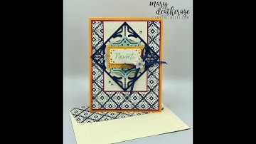 Stamps-N-Lingers.  Make a card with the Stampin Up Boho Indigo Product Medley & Todays Tiles Bundle.