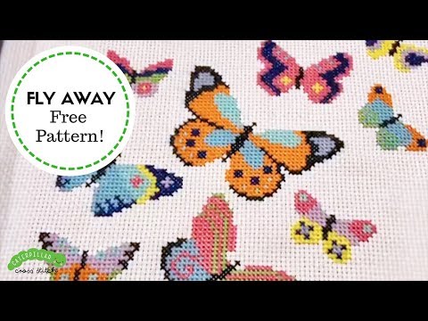 Free Butterfly Cross Stitch Pattern! Caterpillar Cross Stitch