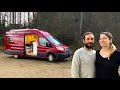Couple WORKS and LIVES FULL TIME in Gorgeous Self Built Van with SHOWER and OFFICE Space
