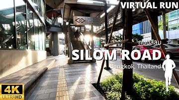 Virtual Run for Treadmill 4K UHD | Morning City Run on Silom Road, Thailand