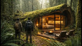 Build a mini villa inside an ancient tree trunk.