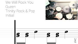 How to play We Will Rock You On Drums 🎵 Trinity Rock & Pop Initial