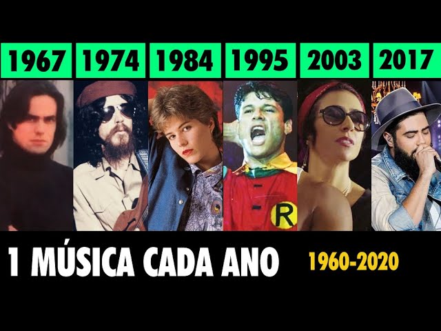 MELHOR MÚSICA NACIONAL DE CADA ANO - 1960 a 2020 class=