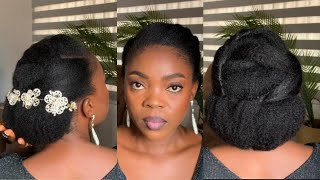 QUICKEST BRIDAL 4C NATURAL HAIR STYLE | NO GEL|NO EXTENSIONS.