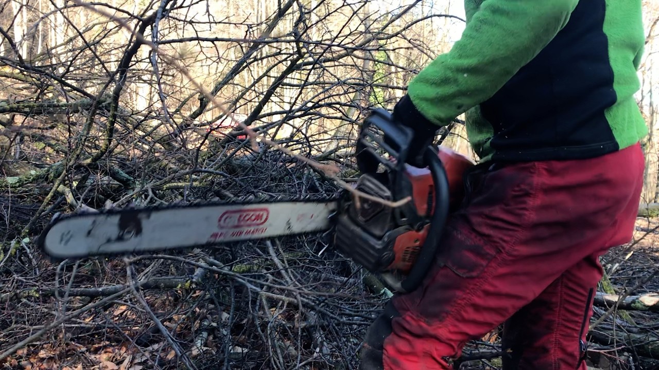 Husqvarna 585 testing real work.