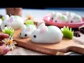 Cute Rabbit Jelly ❤ 白兔燕菜月饼~这么萌，怎么舍得吃呢  #littleduckkitchen