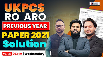 UKPSC RO/ARO Previous Year Question Paper 2021 Solution | Uttarakhand RO/ARO Exam | UKPSC