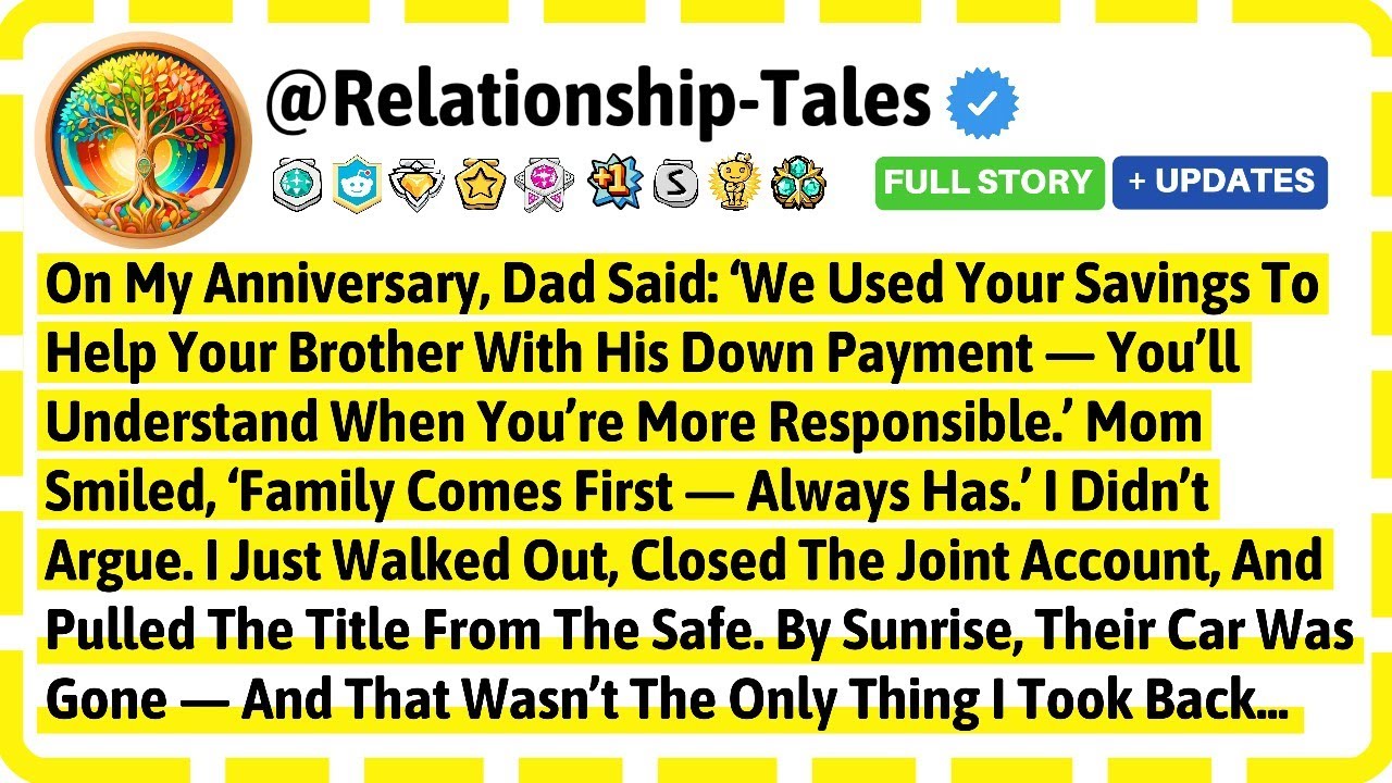 В мою годовщину папа сказал: «Мы использовали твои сбережения, чтобы помочь твоему брату с... Луч...