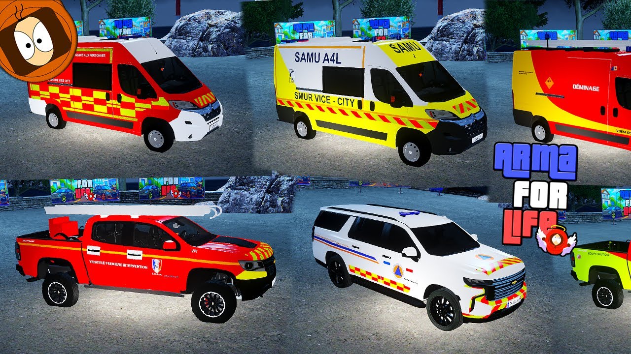 🚒 TOUS les Véhicules Pompiers du serveur ! - ARMA FOR LIFE