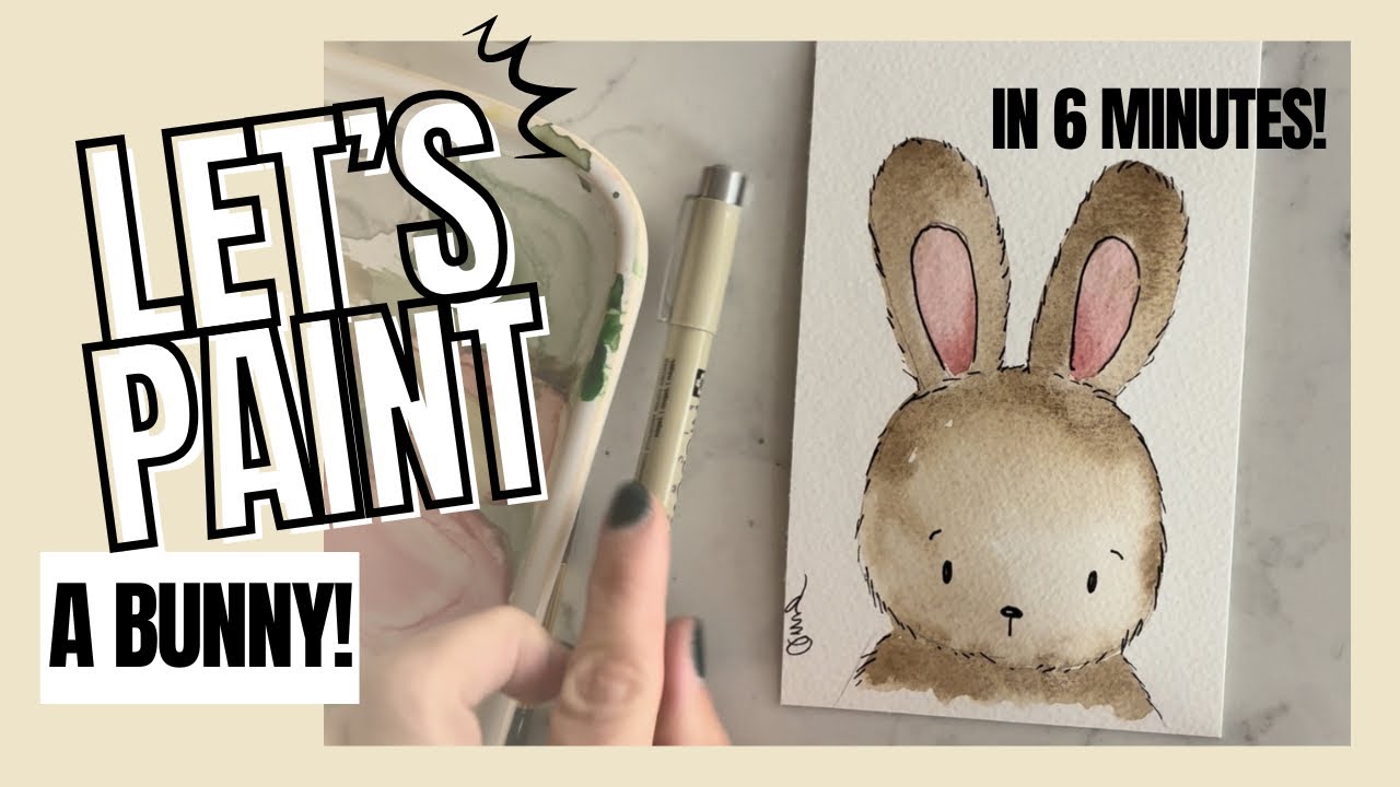 How to Paint A Bunny | Watercolor Kids Tutorial - YouTube