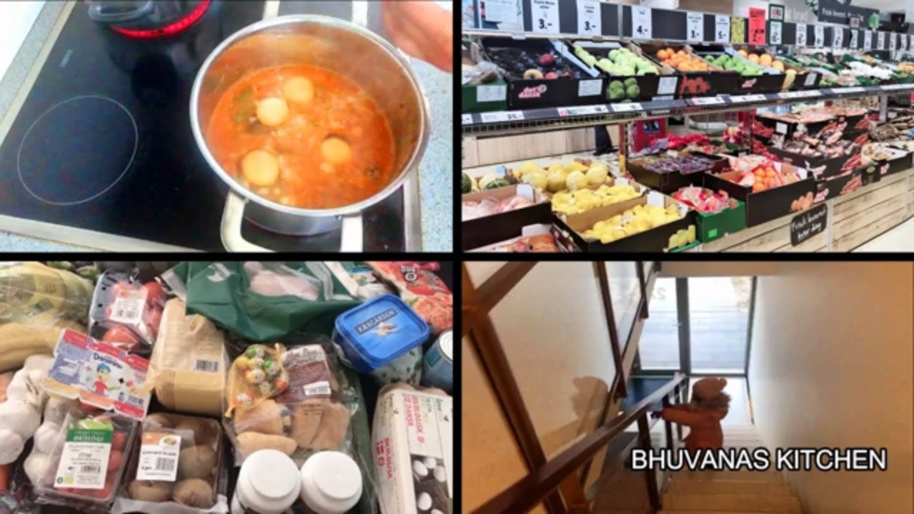Weekly Grocery Shopping Haul  In DENMARK || Egg drop curry recipe || Bhuvanas Kitchen
