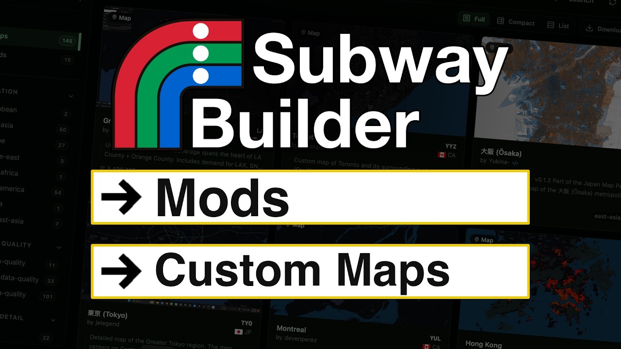 How to Install Mods and Custom Maps for Subway Builder - YouTube