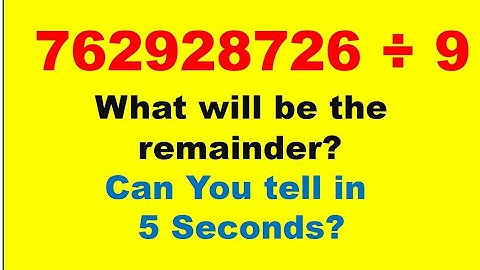 DIVISION TRICKS | Shortcut to find the remainder | Division by 9 | Speed Maths | Vedic Maths