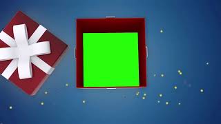 Gift box open green screen