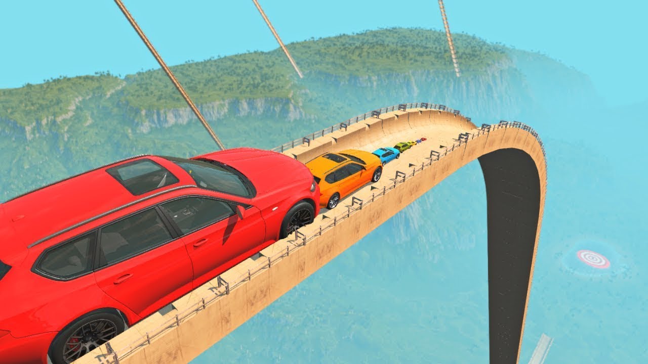 Small to Giant Cars vs Giant Ramp | beamng.drive