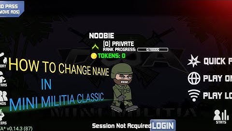 How to change name in mini militia classic ||Change name in mini militia classic #minimilitiaclassic